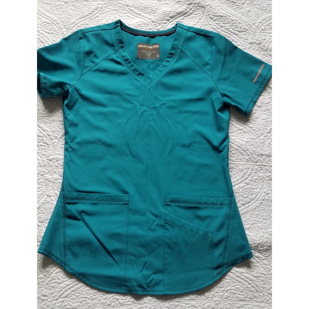 Teal Sketchers Scrub Top